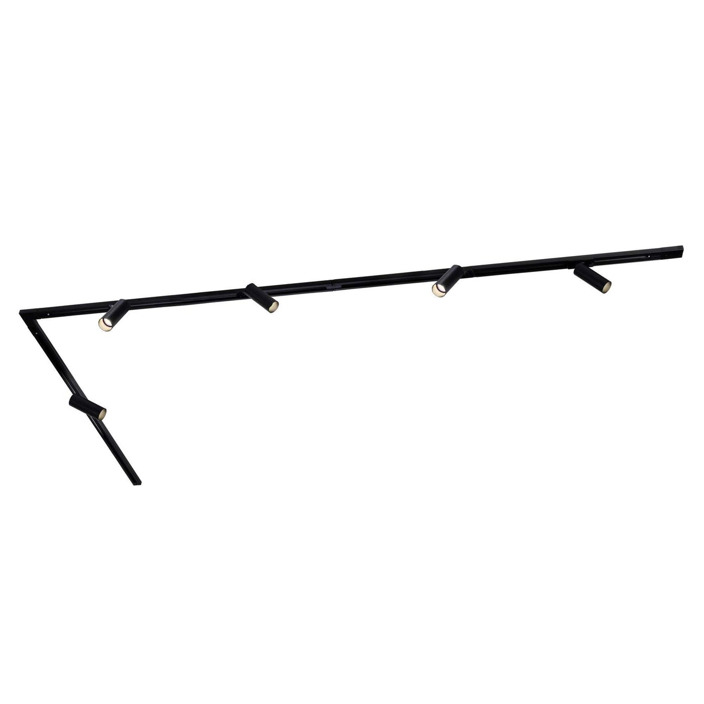 3m LED Railverlichting - 5 Railspots - Dimbaar - 1-Fase Railsysteem - Zwart