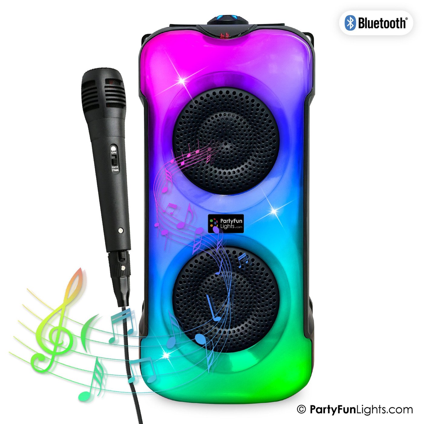 Bluetooth-Karaoke-Party-Set - Inkl. Mikrofon und Lichteffekte