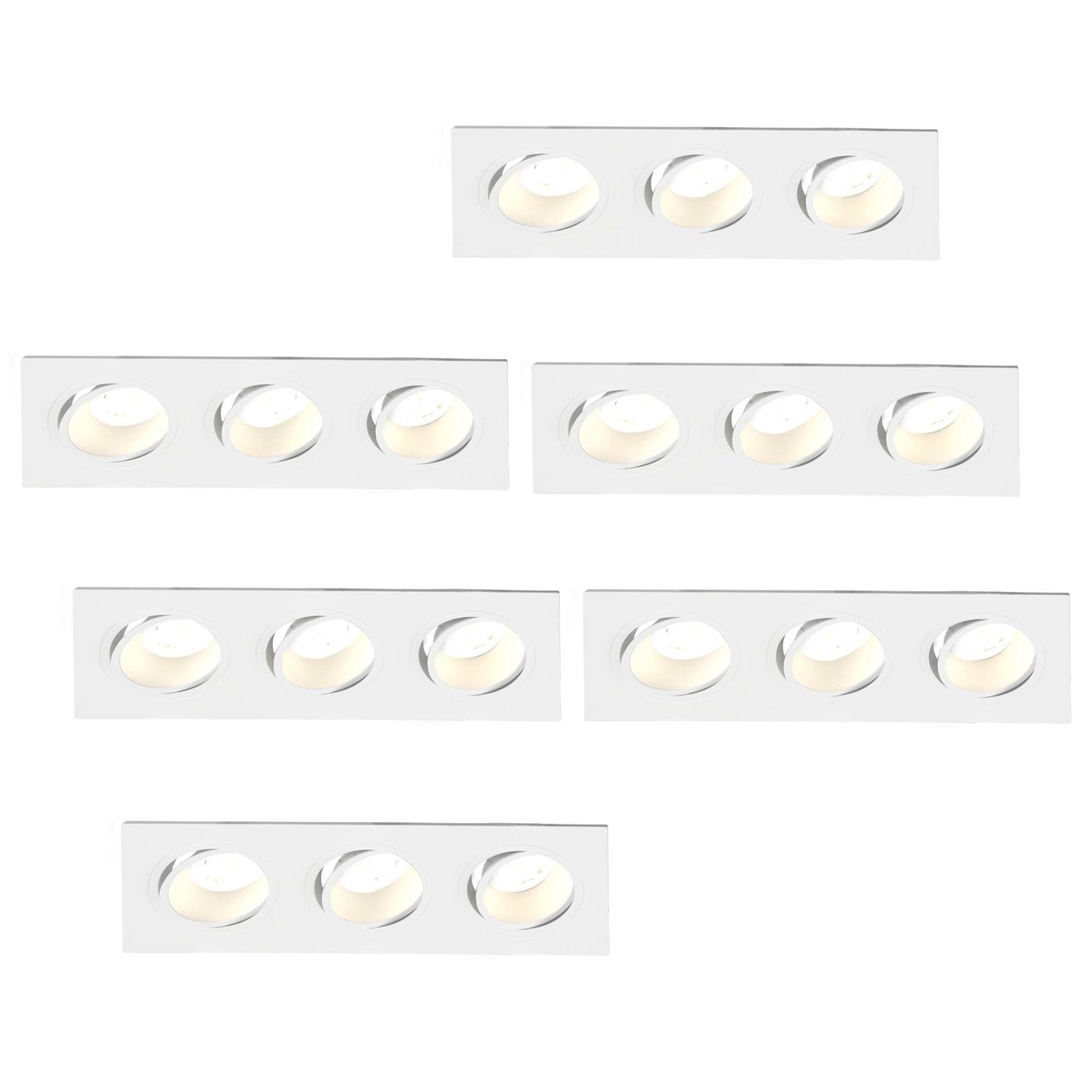 Ściemnialny Oczka sufitowe LED Triple - 3W - 2700K - 215mm - opakowanie 6 szt.