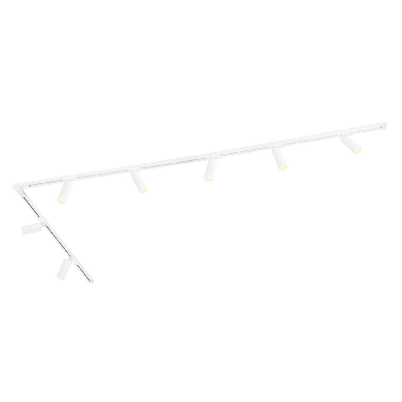 3m LED Schienensystem - 7 Spots - 3W - 2700K - Dimmbar - 1 Phasen - Weiß