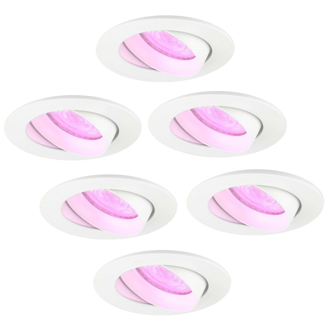 6x Lampy Wpuszczane w Sufit - inteligentne oświetlenie - Rio - ściemniane - RGBWW - Białe