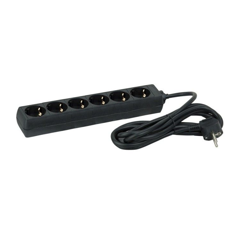 Multiprise - 6 Prises electriques - Rallonge Electrique 1.5 m - Noir
