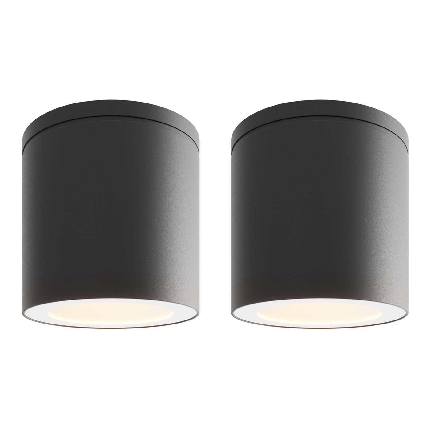 2x LED Aufbaustrahler Außen - Dimmbar - 3W - 2700K - IP54 - Schwarz