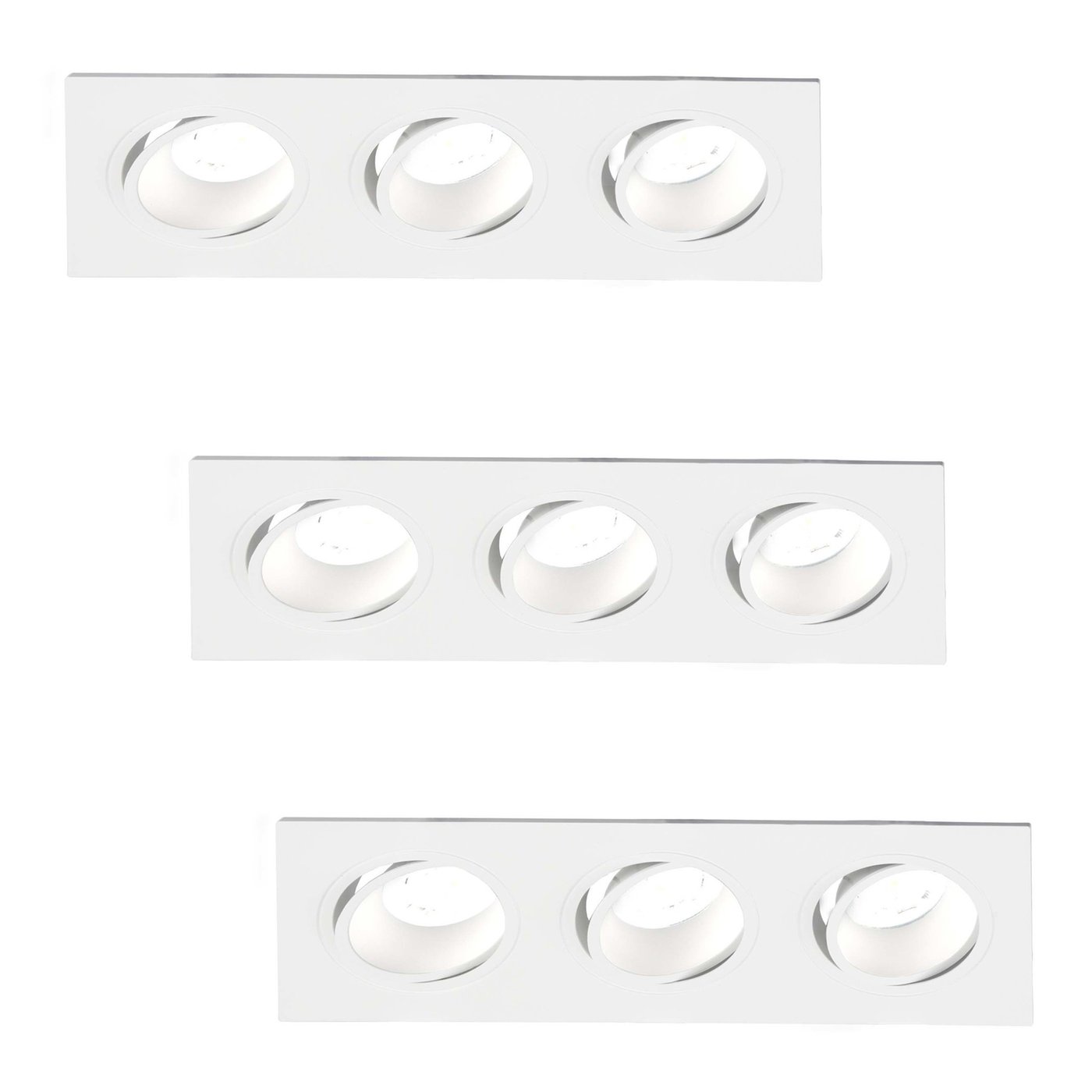 Ściemnialny Oczka sufitowe LED Triple - 5W - 6500K - 215mm - opakowanie 3 szt.
