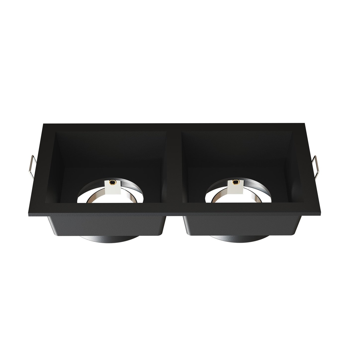 Spot Encastrable LED - Dimmable - Noir - Duo - Rectangle - Raccord GU10 - 162x85 mm