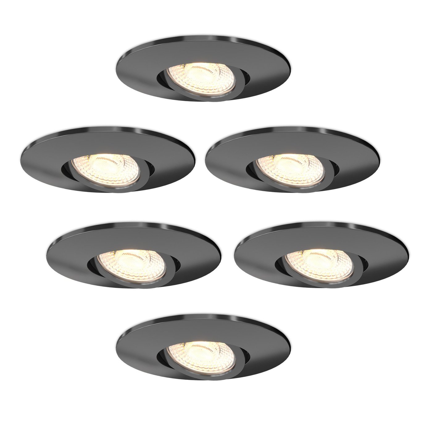 6x Dimbare LED Inbouwspot Zwart - IP65 - 6W - CCT - 5 Jaar Garantie - Geschikt voor de Badkamer