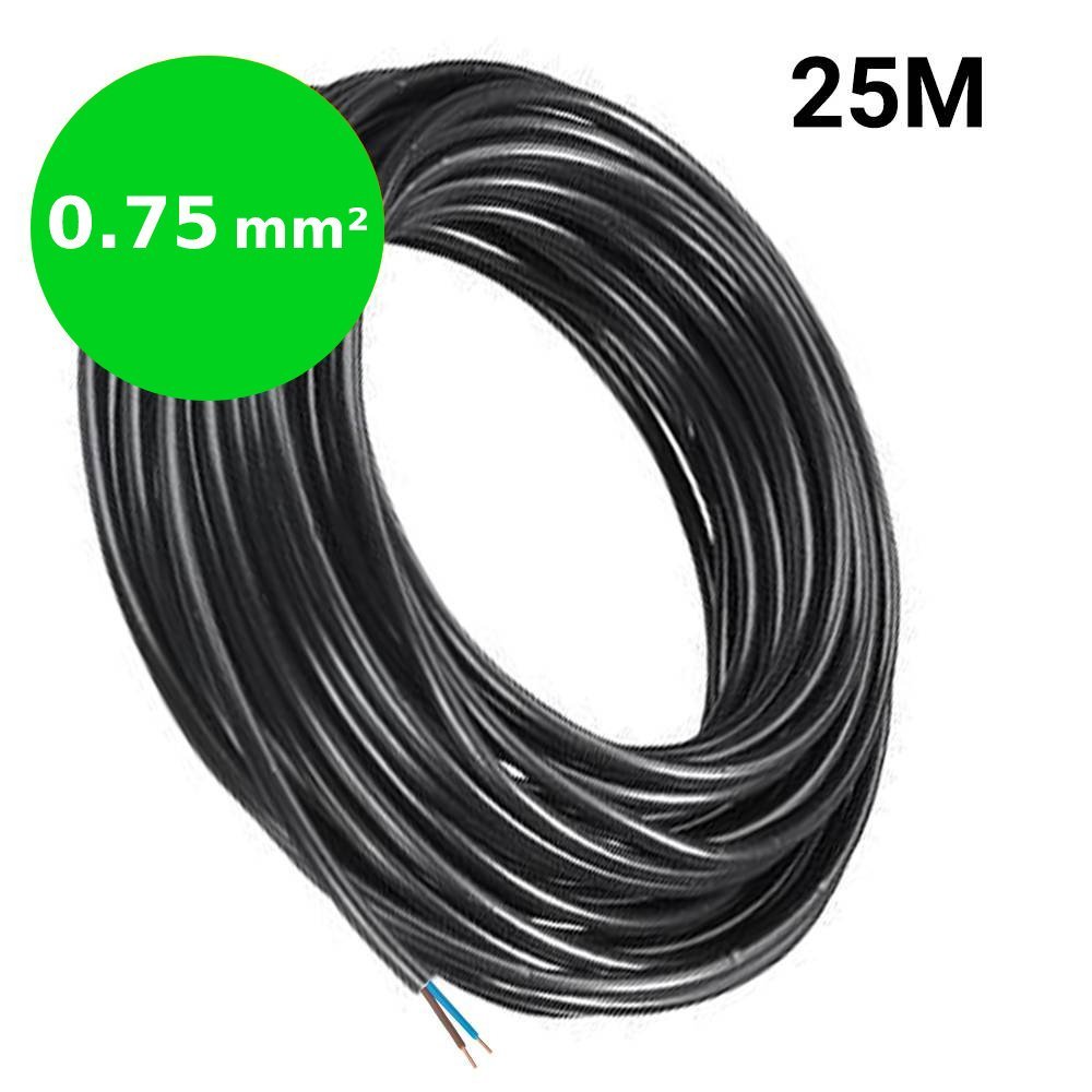 Câble électrique – 2 x 0.75 mm² - 230 V – 25 mètres – Rouleau
