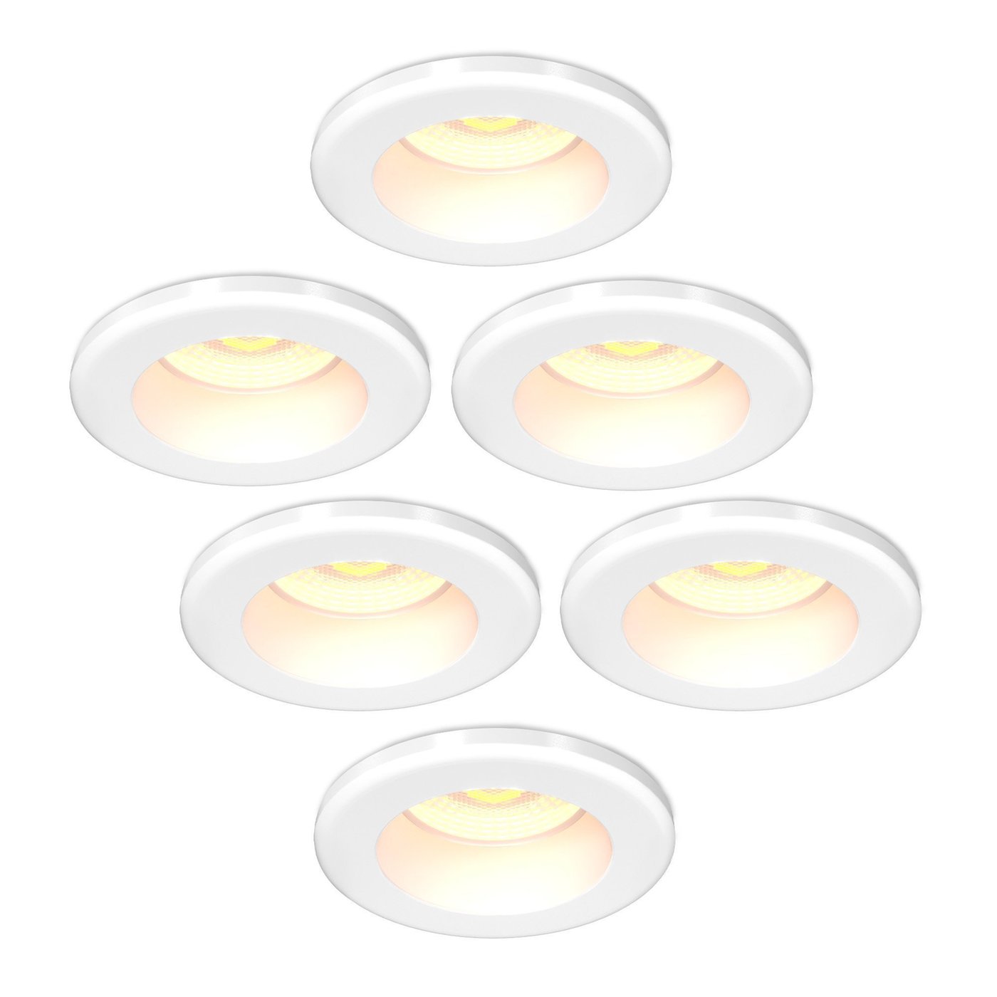 6x Mini Spot Encastrable LED Blanc - Dimmable - IP65 - 4W - CCT - Ø55 mm - 5 ans de garantie - Convient pour la salle de bain