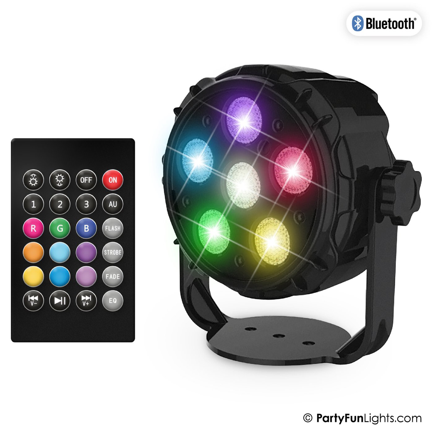 Lampa dyskotekowa PAR 6 LED z pilotem - USB