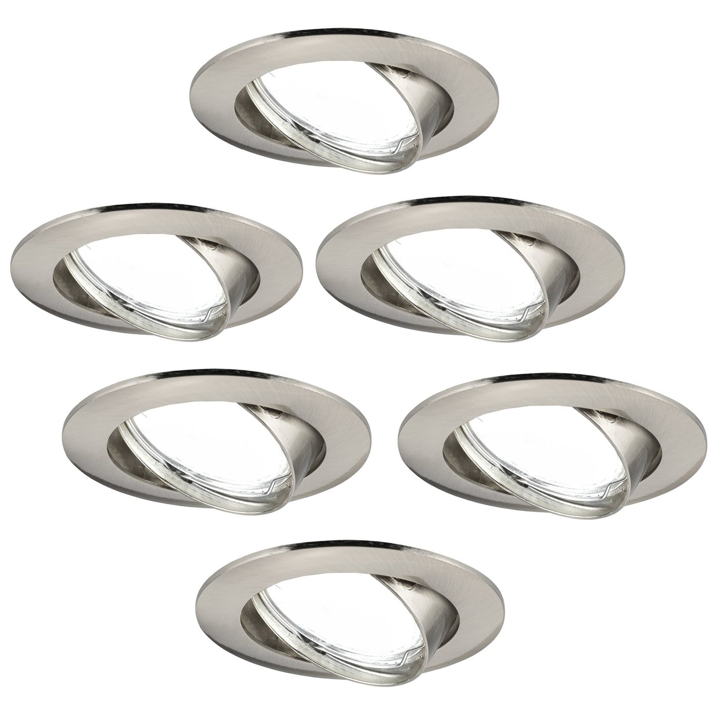 6x Lampy Wpuszczane w Sufit - Stal Nierdzewna - Amsterdam - ściemniane - 5W - 6500K - ø82mm