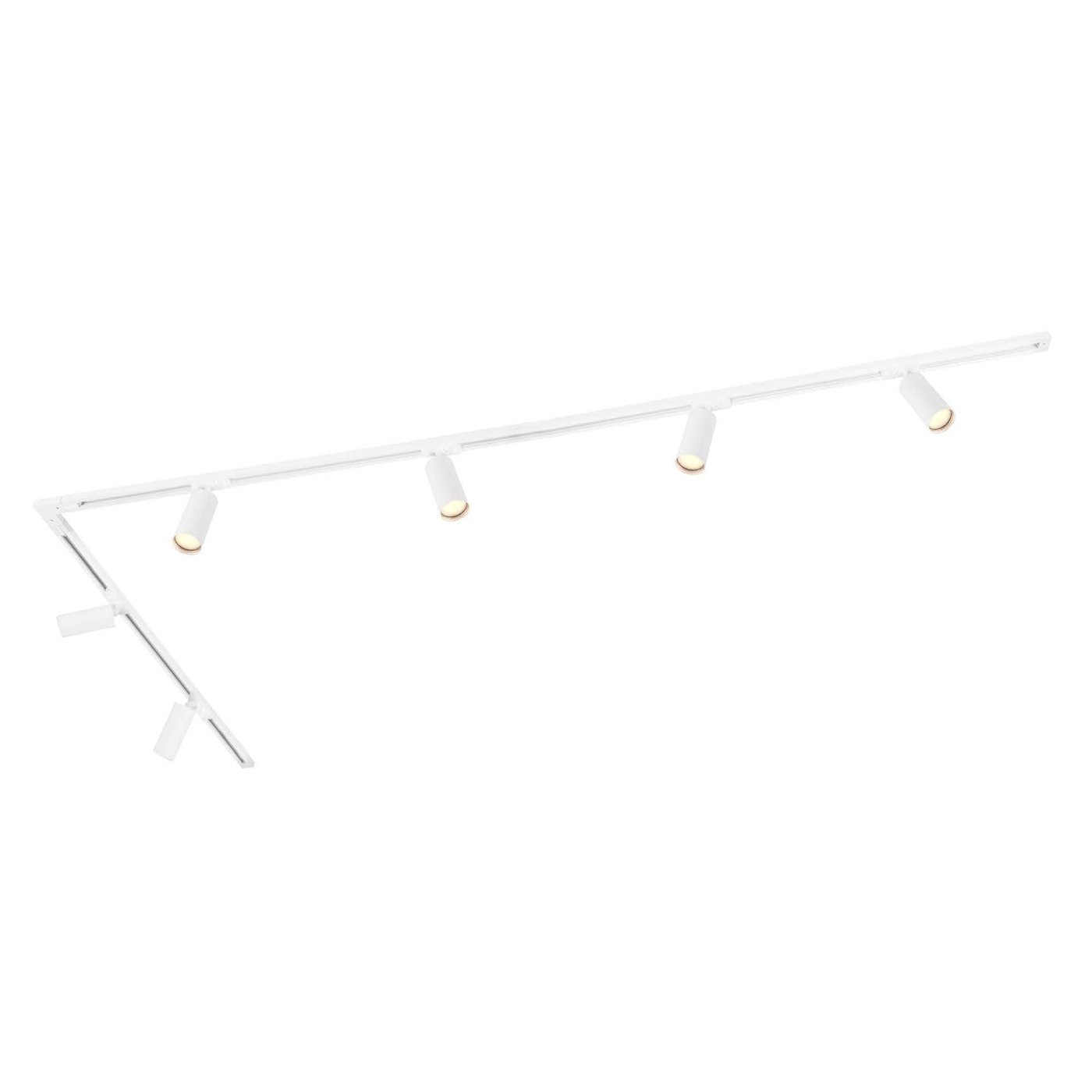 3m LED Schienensystem - 6 Spots - 3W - 2700K - Dimmbar - 1 Phasen - Weiß