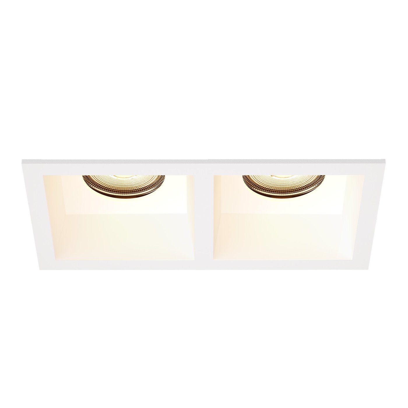 LED Einbaustrahler Dimmbar - Weiß - Doppelt - Rechteck - 3W - 2700K - 345 Lumen - 162x85mm