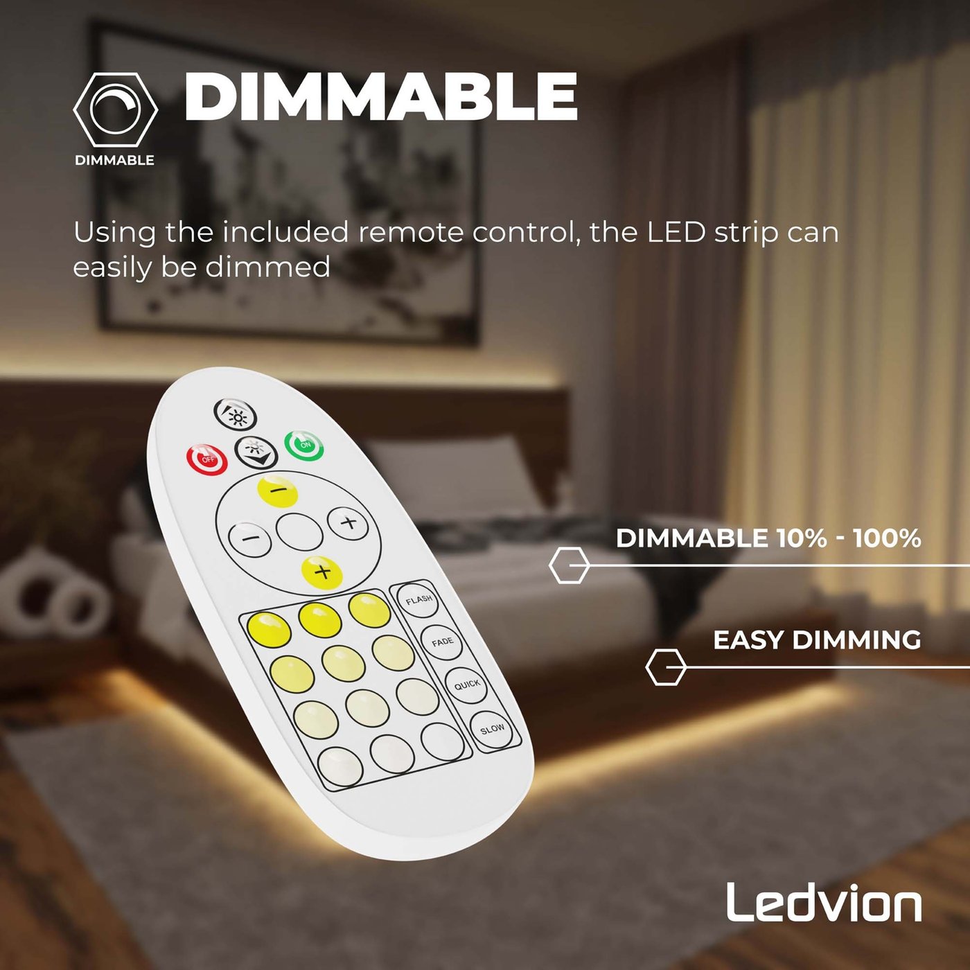 TTWAY Striscia LED COB 2700 K, luce bianca calda, 10 m, dimmerabile, 24 V, flessibile, 384 LED/M, alimentatore GS, con telecomando RF, CRI90+, luce da incasso luminosa per TV, decorazione fai da