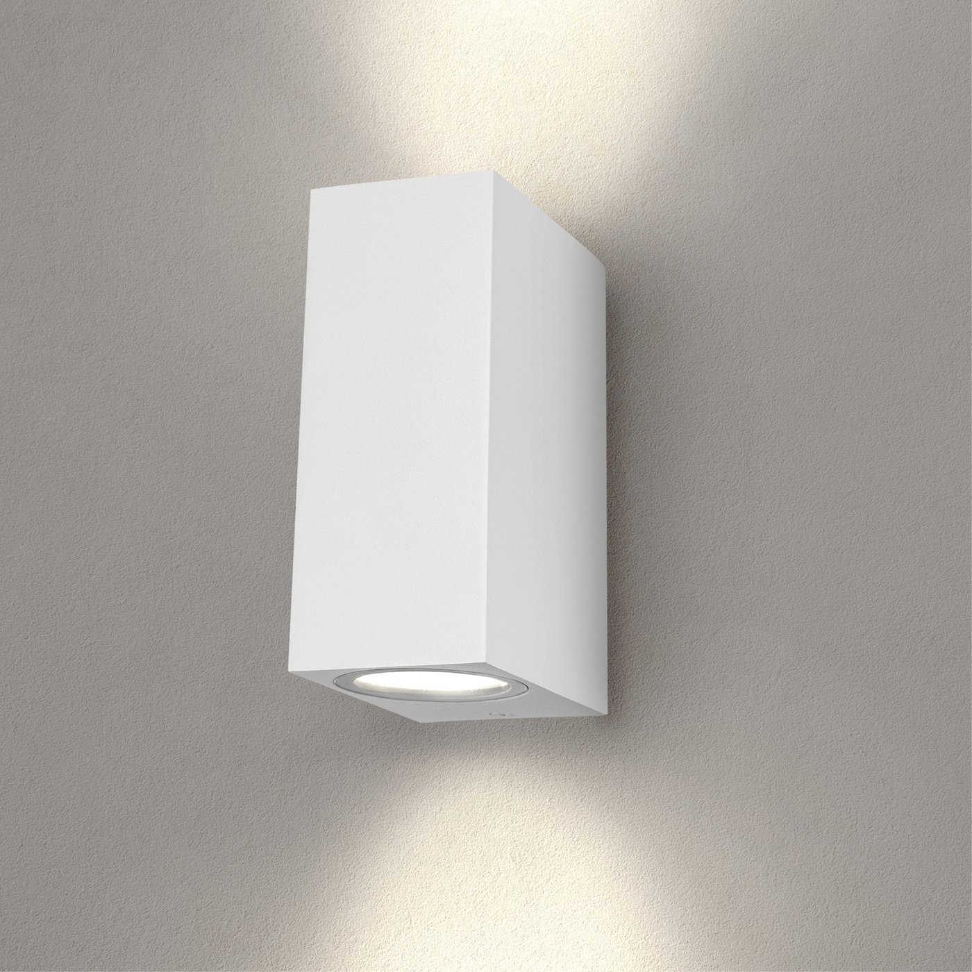 Zewnętrzny Kinkiet Ścienny LED - góra-dół - Sześcian - Biały - IP54 - wbudowany LED