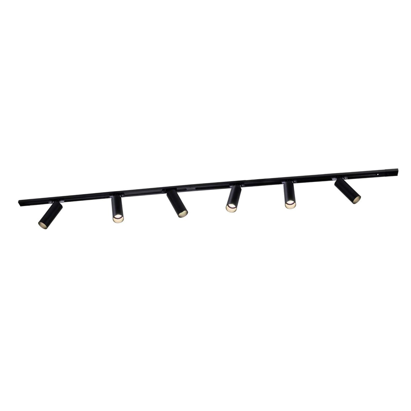 2m LED Schienensystem - 6 Spots - 3W - 2700K - Dimmbar - 1 Phasen - Schwarz