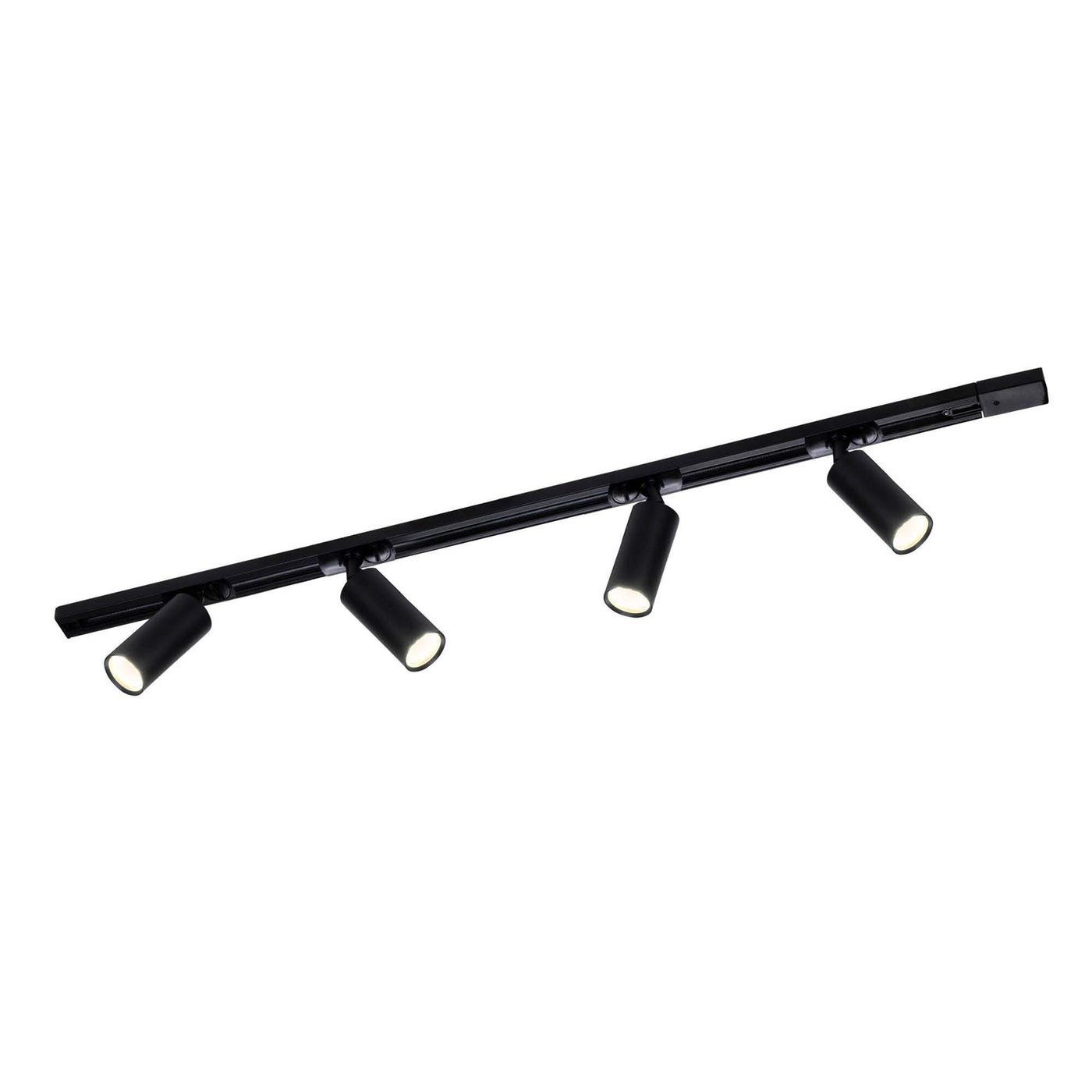1m LED Railverlichting - 4 Railspots - Dimbaar - 1-Fase Railsysteem - Zwart