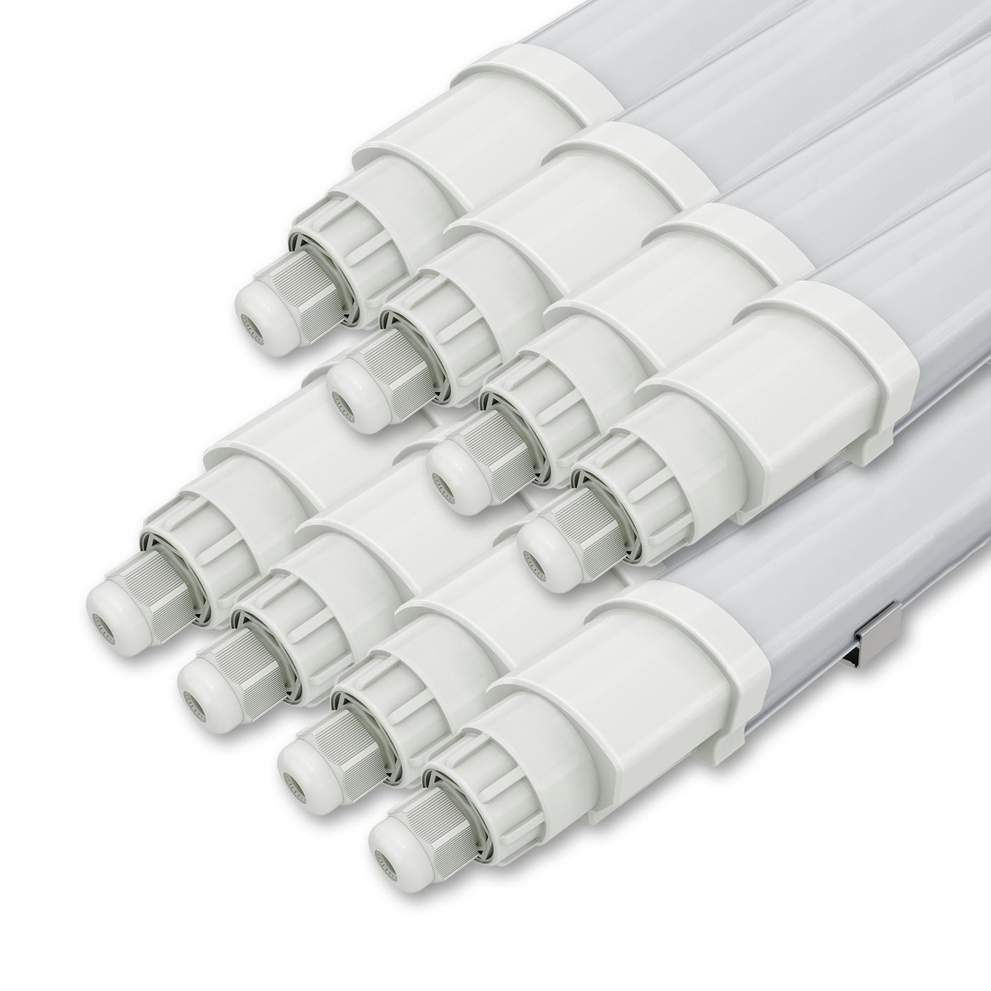 8-Pack LED Feuchtraumleuchte 120cm - IP65 - 30W - 120 lm/W - 6500K - Verlinkbar - 3 Jahre Garantie