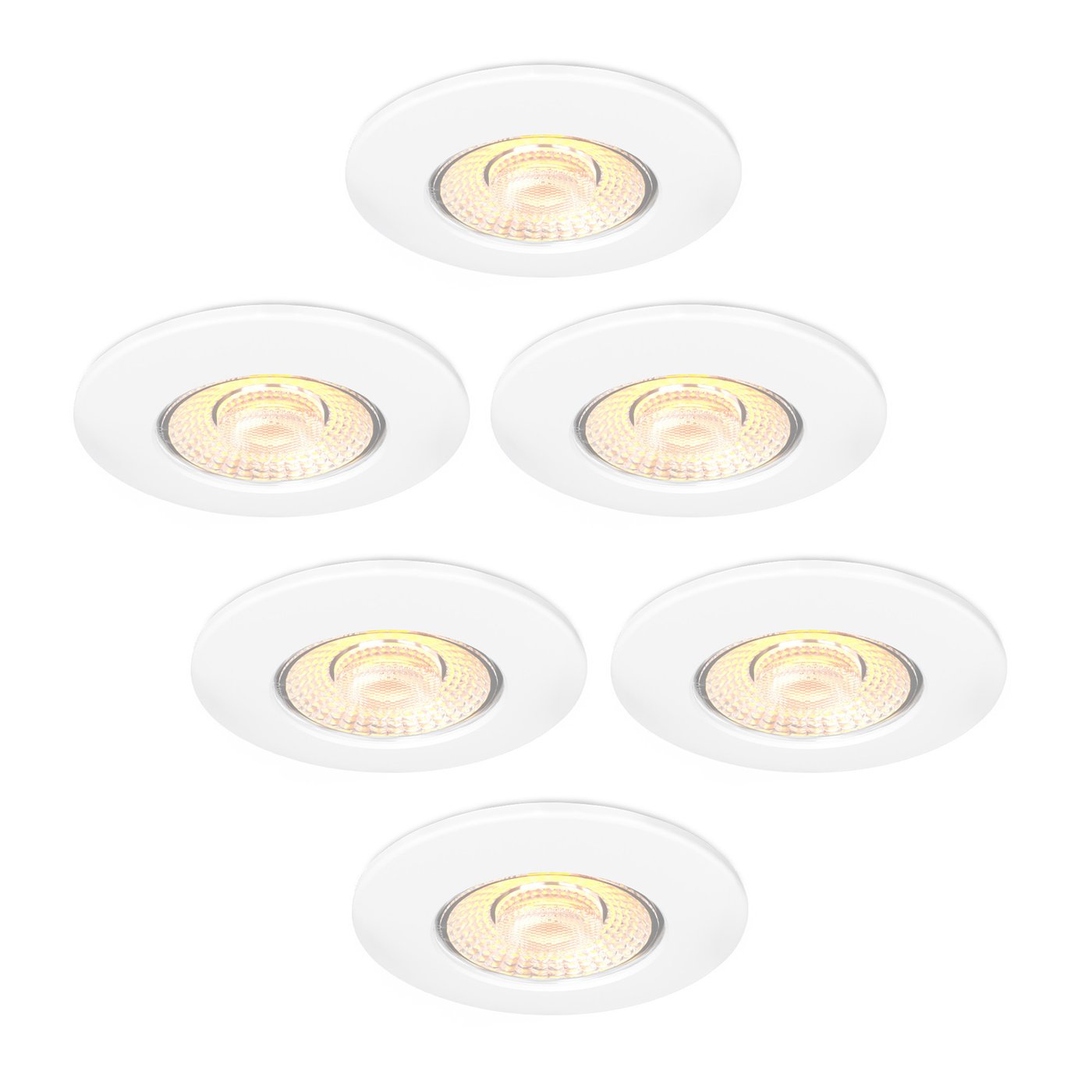 6x Lampy Wpuszczane w Sufit LED - Ściemniane - IP65 - 5W - CCT - Biały - Ø75 mm - 5 lat gwarancji - Do łazienki