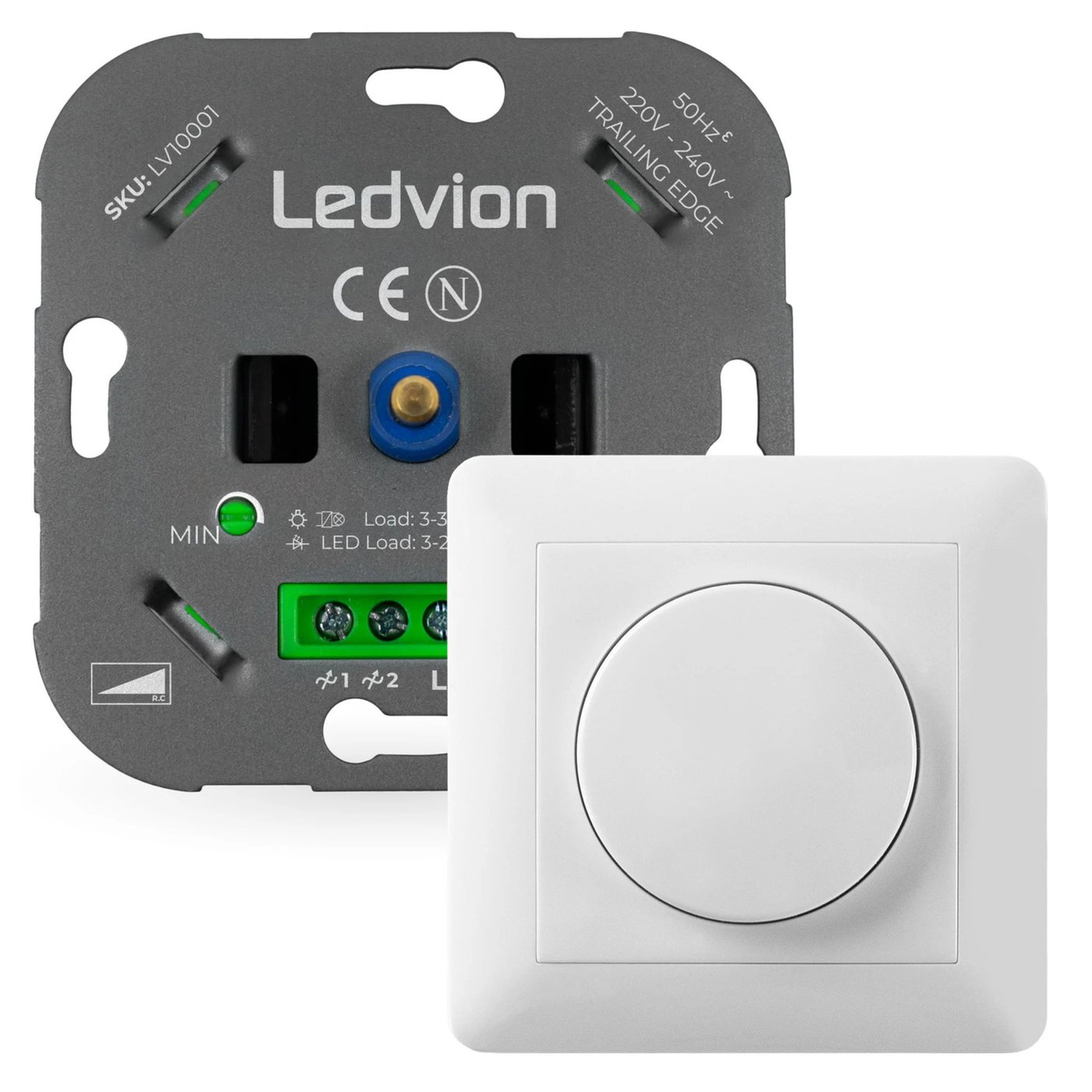 LED Dimmer 3-250 Watt 220-240V - Phasenabschnitt - Universal - Komplett