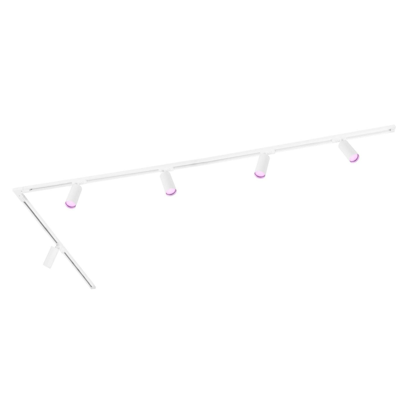 3m Inteligentne Oświetlenie Szynowe LED - 5x Reflektor Szynowy - 4.9W - RGB+CCT - Możliwość Przyciemniania - System Szynowy 1-fazowy - Biały