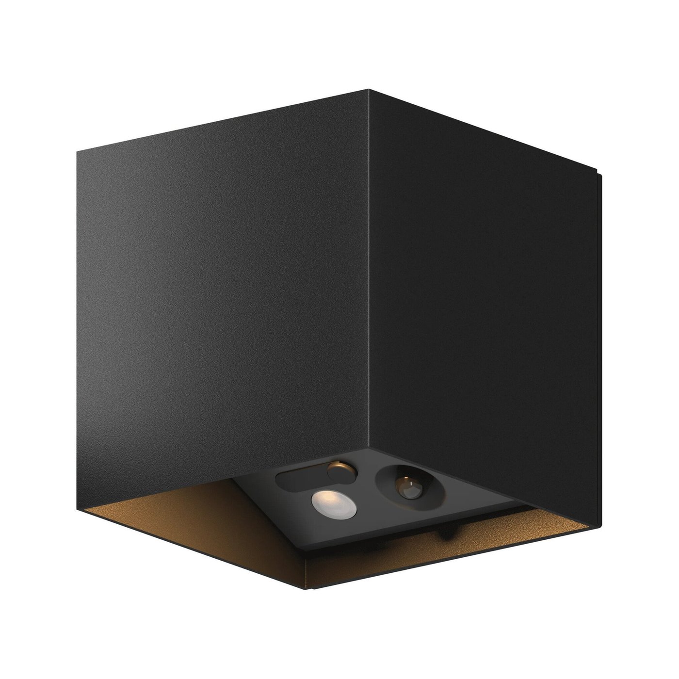 Wiederaufladbare Wandleuchte mit Sensor - 1.5W - 2700K - IP44 - Schwarz - Up & Down