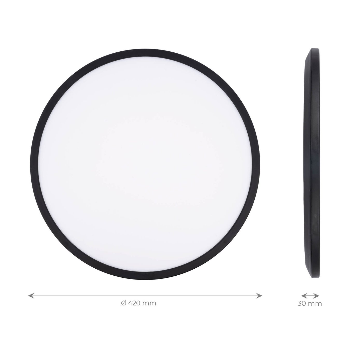Airand Plafonnier LED 24 W pour salle de bain, IP44, étanche, diamètre : 32,5 cm, 2050 lm, 4000 K, blanc neutre