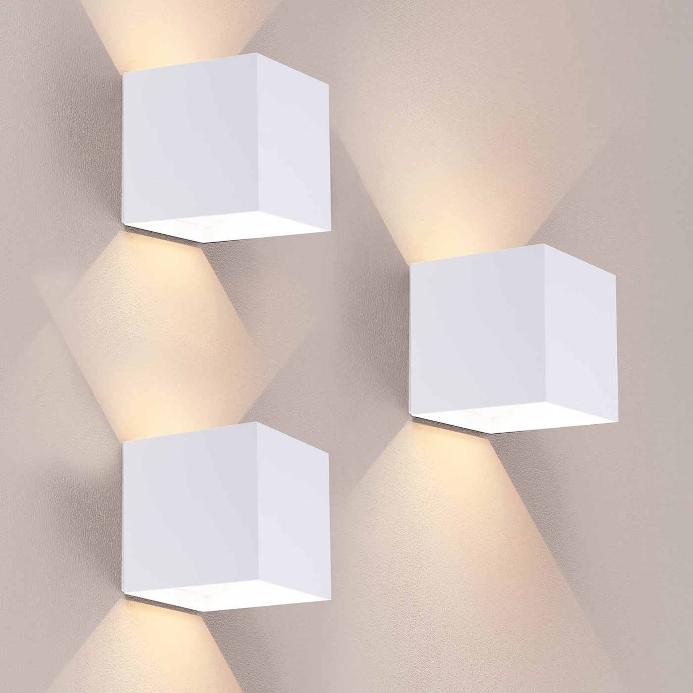 3x LED Wandleuchte USB Aufladbar Weiß – Kabellos – 4400-mAh-Akku – Für den Innen- und Außenbereich geeignet