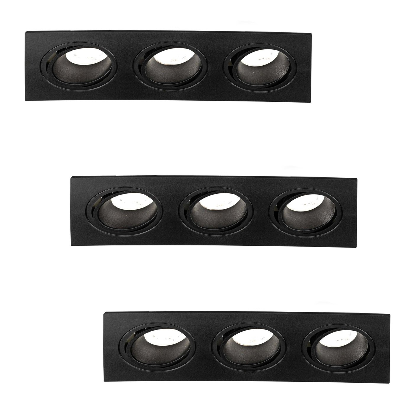 Ściemnialny Oczka sufitowe LED Triple - 5W - 6500K - 215mm - 3 szt.