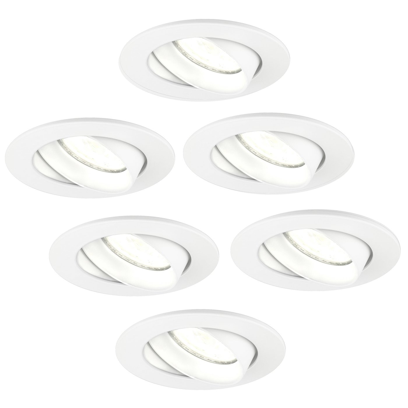 6x Lampy Wpuszczane w Sufit - Białe - Rio - ściemniane - 3W - 4000K - ø85mm