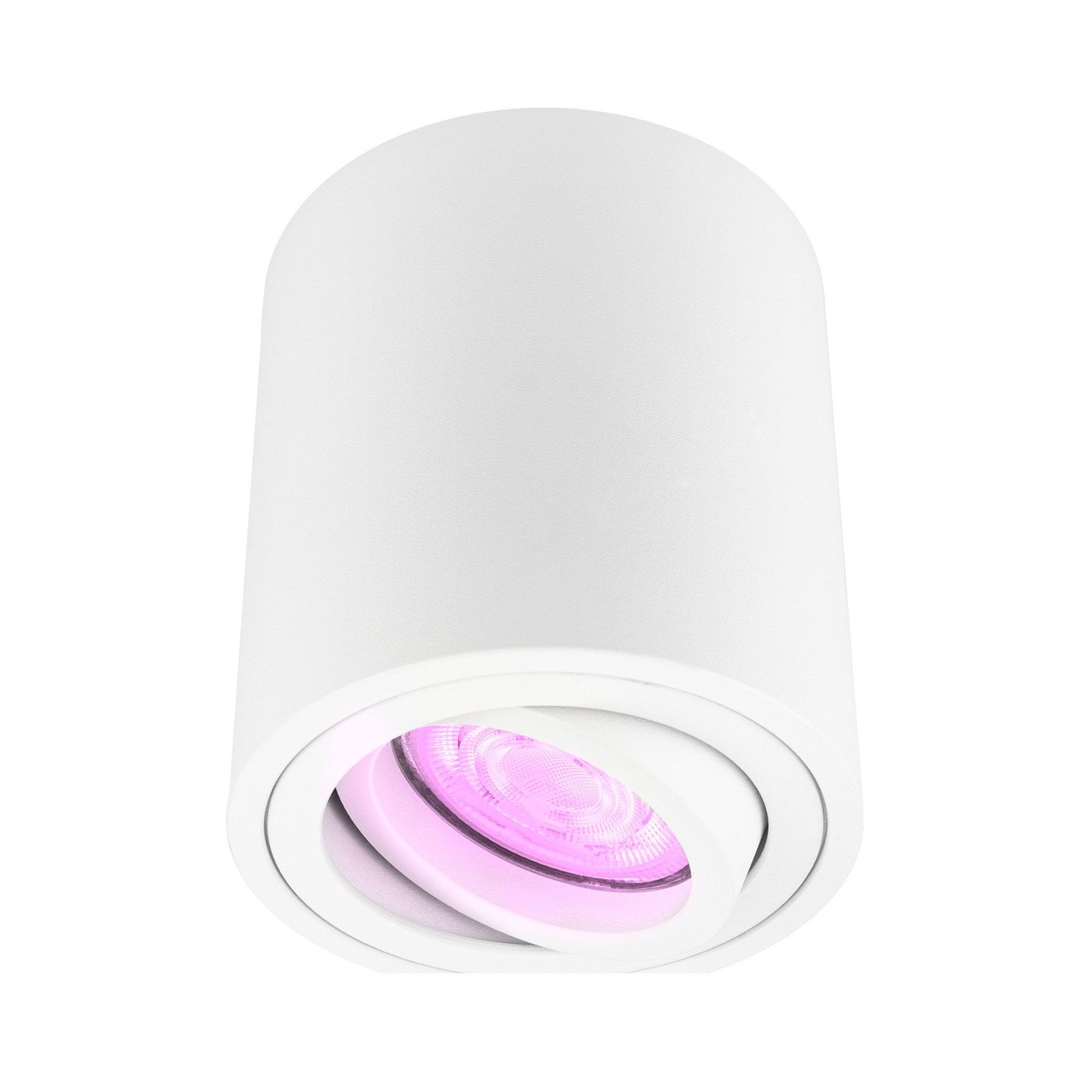 Smart LED Aufbaustrahler - ø80mm - Rund - Weiß - 4.9W - RGB+CCT - Kippbar - IP20