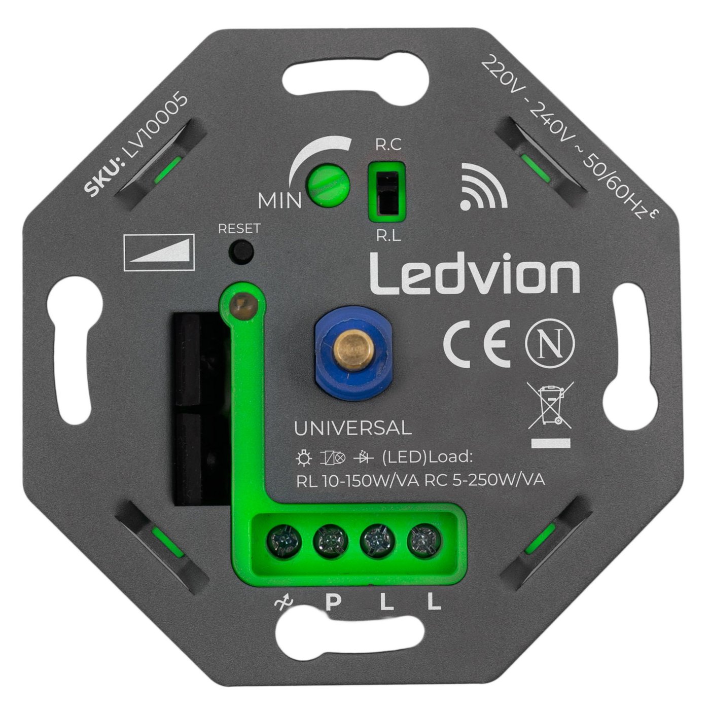 Smart WiFi LED Dimmer Einbau 5-250W - Phasen An und Abschnitt - Universal
