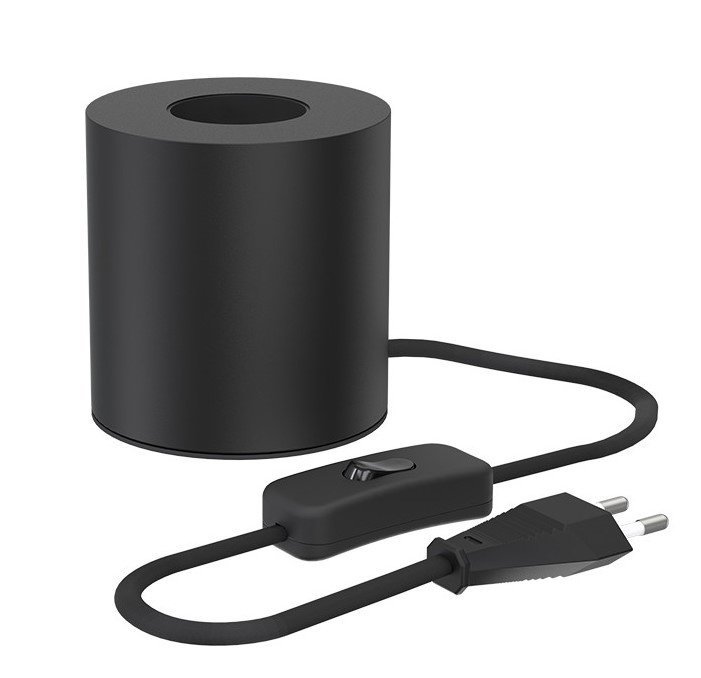 Calex Lampe de Table E27 – Lampe de Table avec Câble – Rond - Noir