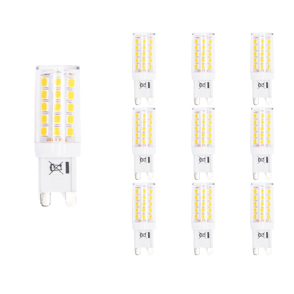 Opakowanie 10 sztuk — żarówka LED — G9 — 3,4 W — 380 lumenów — 3000 K