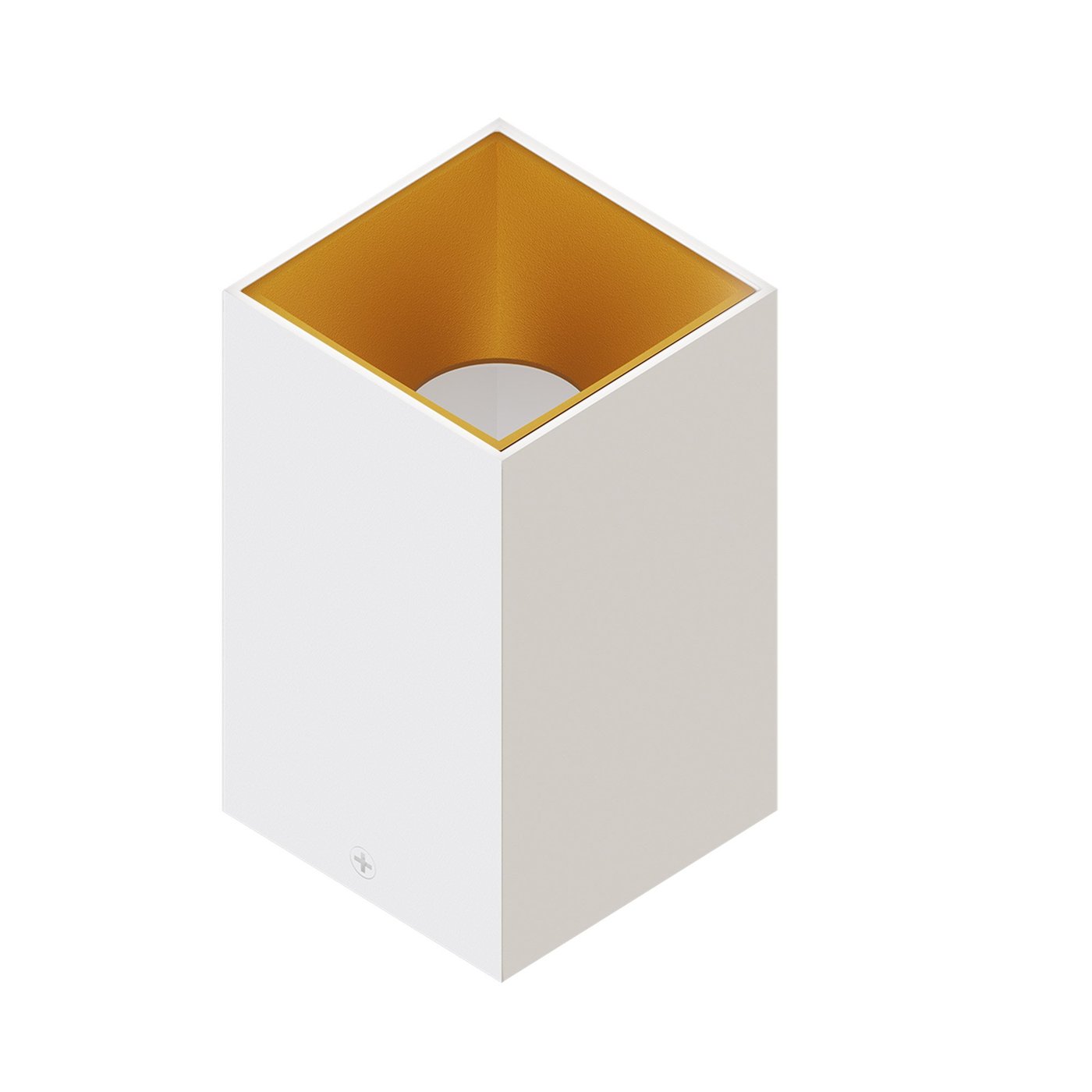 Spot LED en saillie - Dimmable - Blanc / Doré - Carré - Raccord GU10 - 80x80 mm