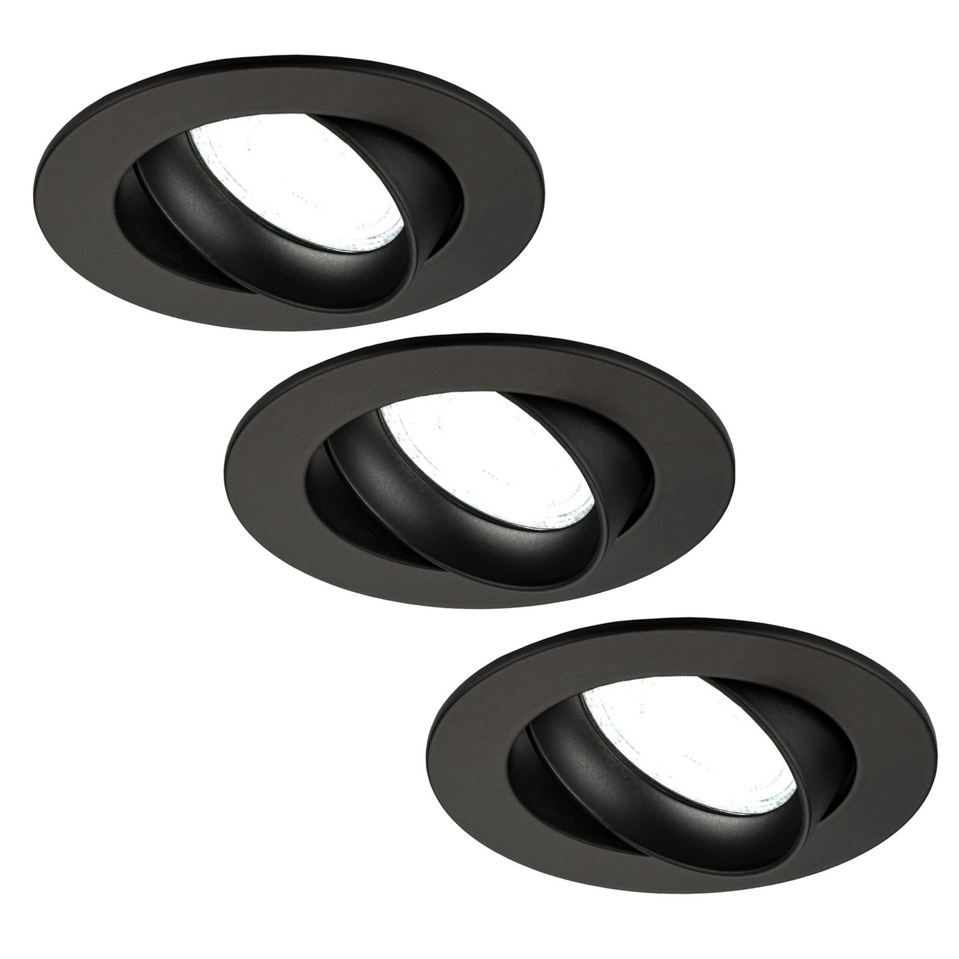 Focos Empotrables LED Regulables Negro - Río - 3W - 6500K - ø85mm - 3 pack