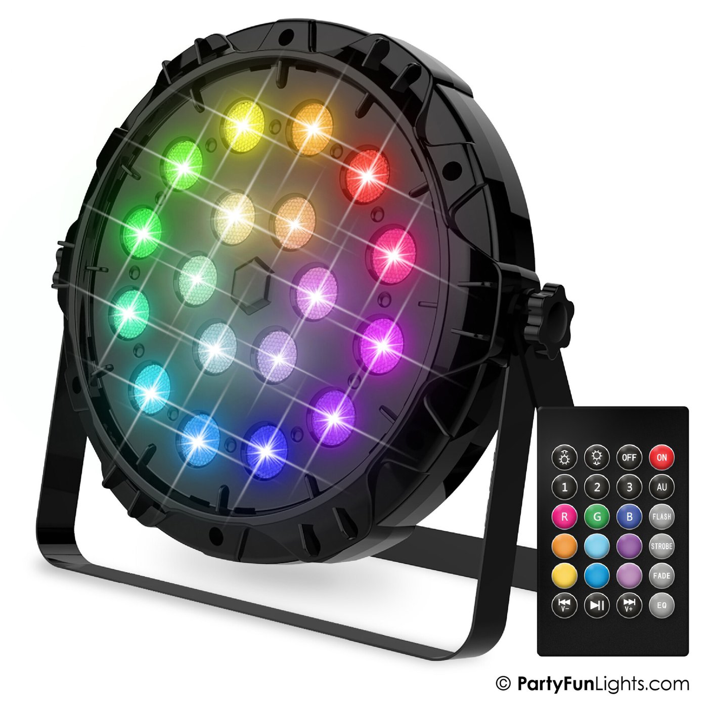 Lampa dyskotekowa PAR 18 LED z pilotem - USB