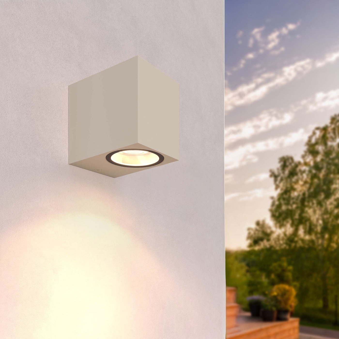 Applique Murale LED - San Diego - Raccord GU10 - Beige - Convient pour Intérieur & Extérieur