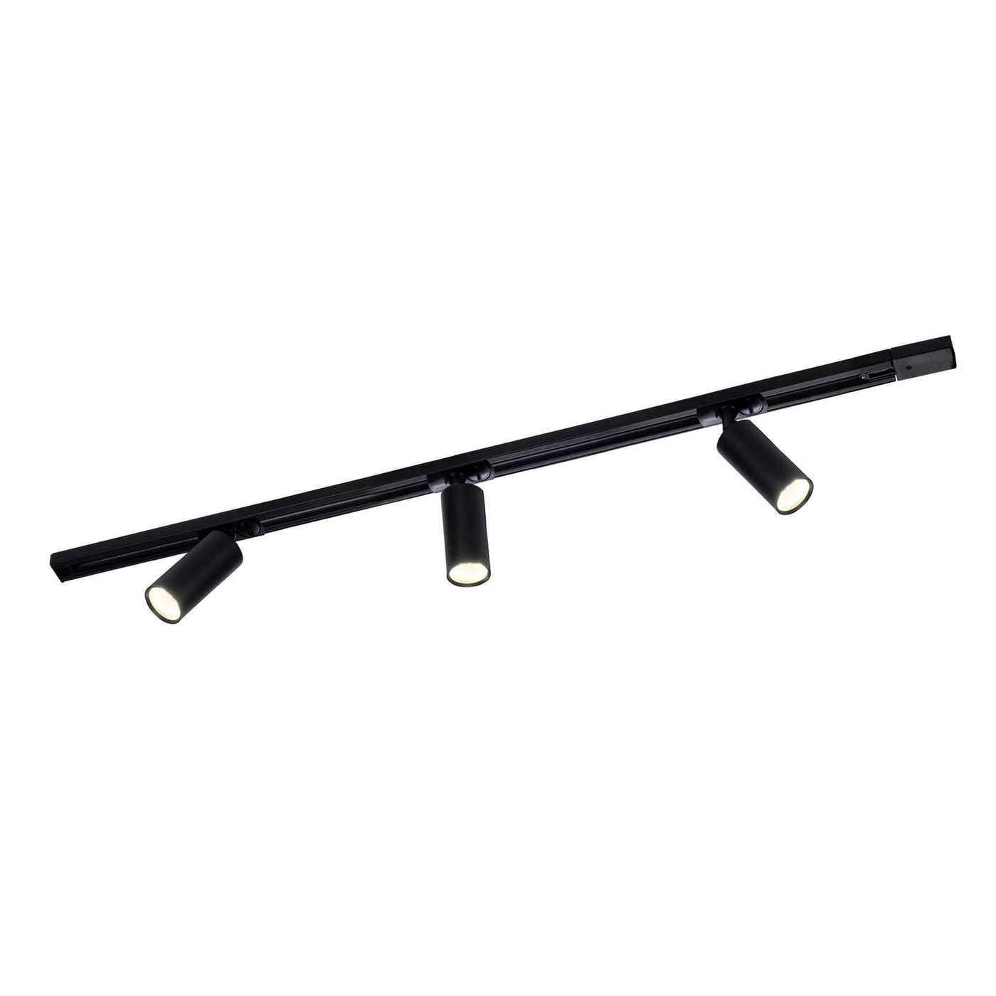 1m LED Railverlichting - 3 Railspots - Dimbaar - 1-Fase Railsysteem - Zwart