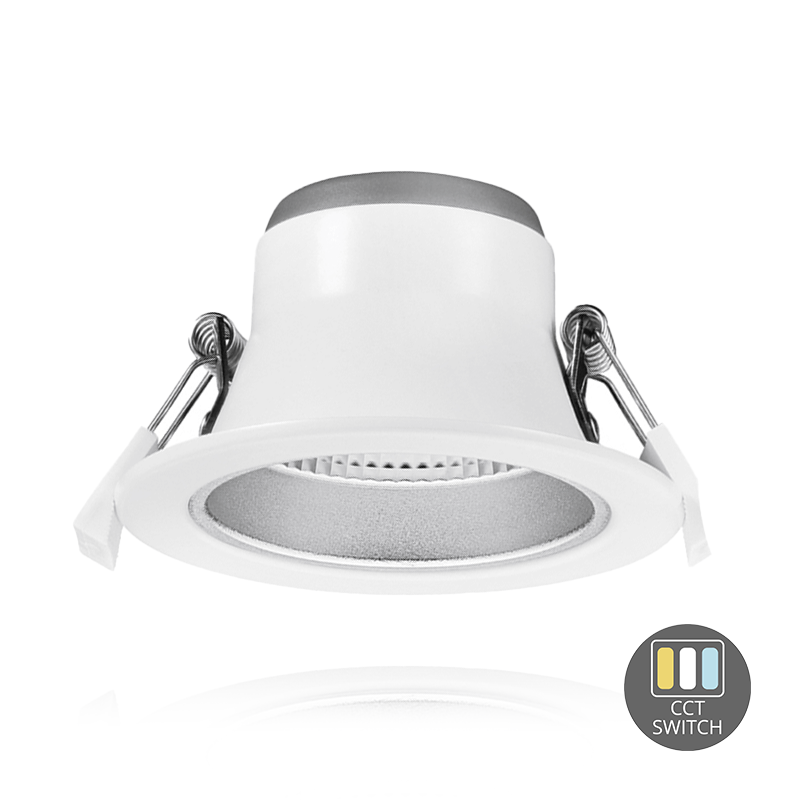 Downlight LED z Odbłyśnikiem - 10W - Ø90 mm - Przełącznik CCT - Biały - 5 lat gwarancji