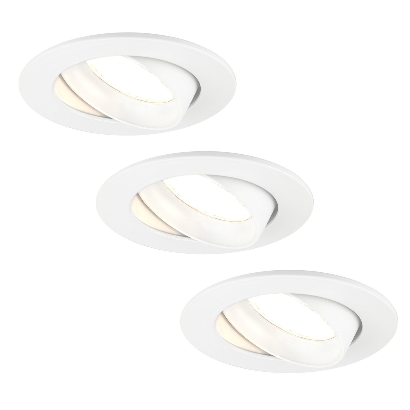 3x Lampy Wpuszczane w Sufit - Białe - Rio - ściemniane - 3W - 2700K - ø85mm