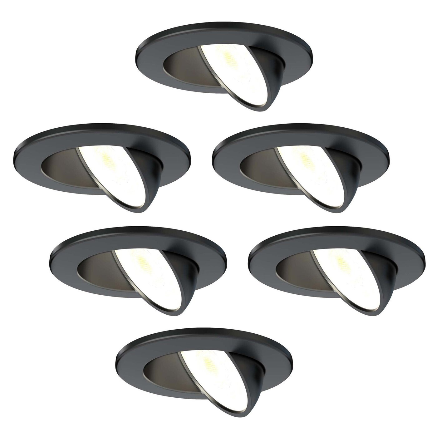 Dimmbare LED Einbaustrahler Schwarz - IP65 - 5W - CCT - 5 Jahre Garantie - Geeignet für das Badezimmer