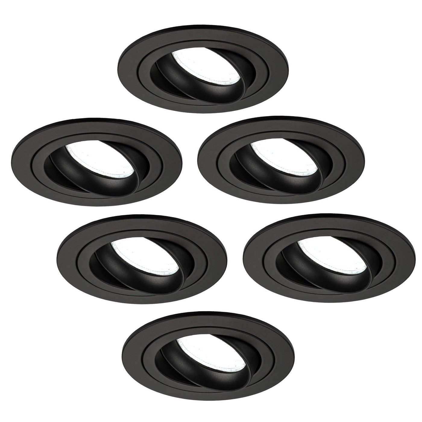 Focos Empotrables LED Regulables Negro - Tokio - 3W - 6500K - ø92mm - 6 Pack