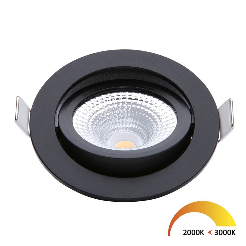 Oczka sufitowe LED czarny - 5W - IP54 - 2000K-3000K - uchylny