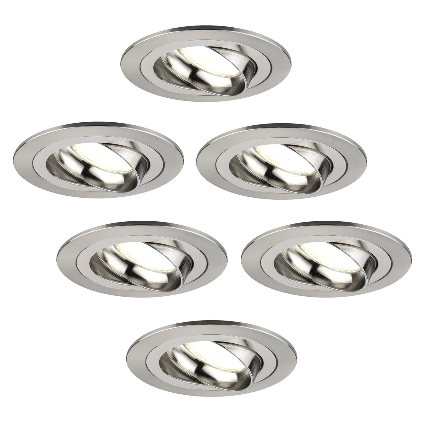 Spot Encastrable LED - Dimmable - Inox - Tokyo - 3W - 4000K - Ø92mm - 6 pièces