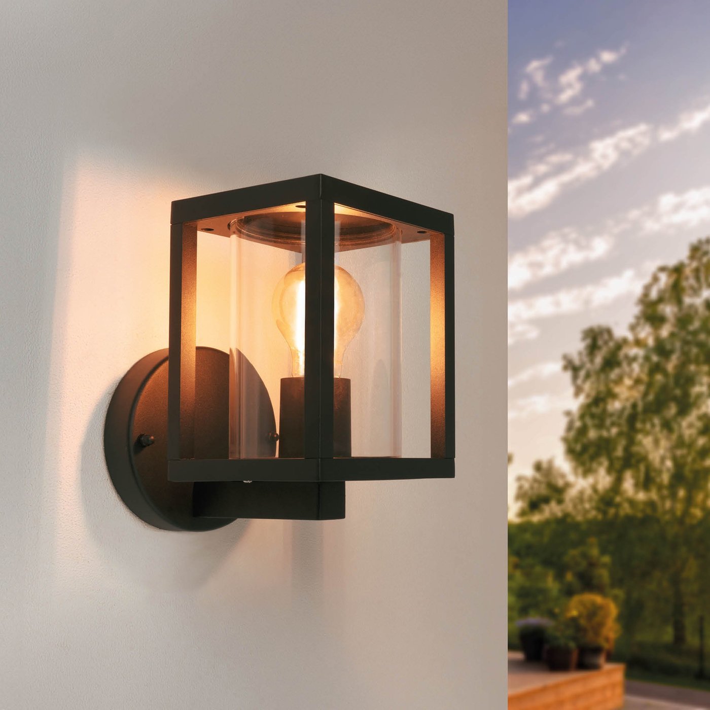 Moderne Wandleuchte Außen - 7.5W - 2100K - IP44 - Schwarz