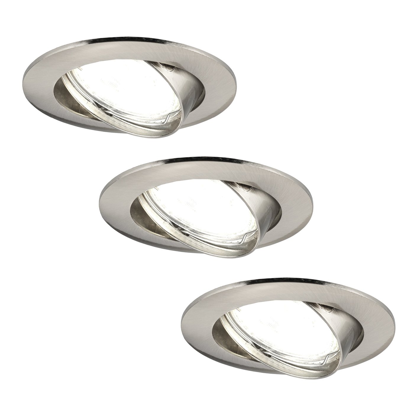3x Lampy Wpuszczane w Sufit - Stal Nierdzewna - Amsterdam - ściemniane - 3W - 4000K - ø82mm