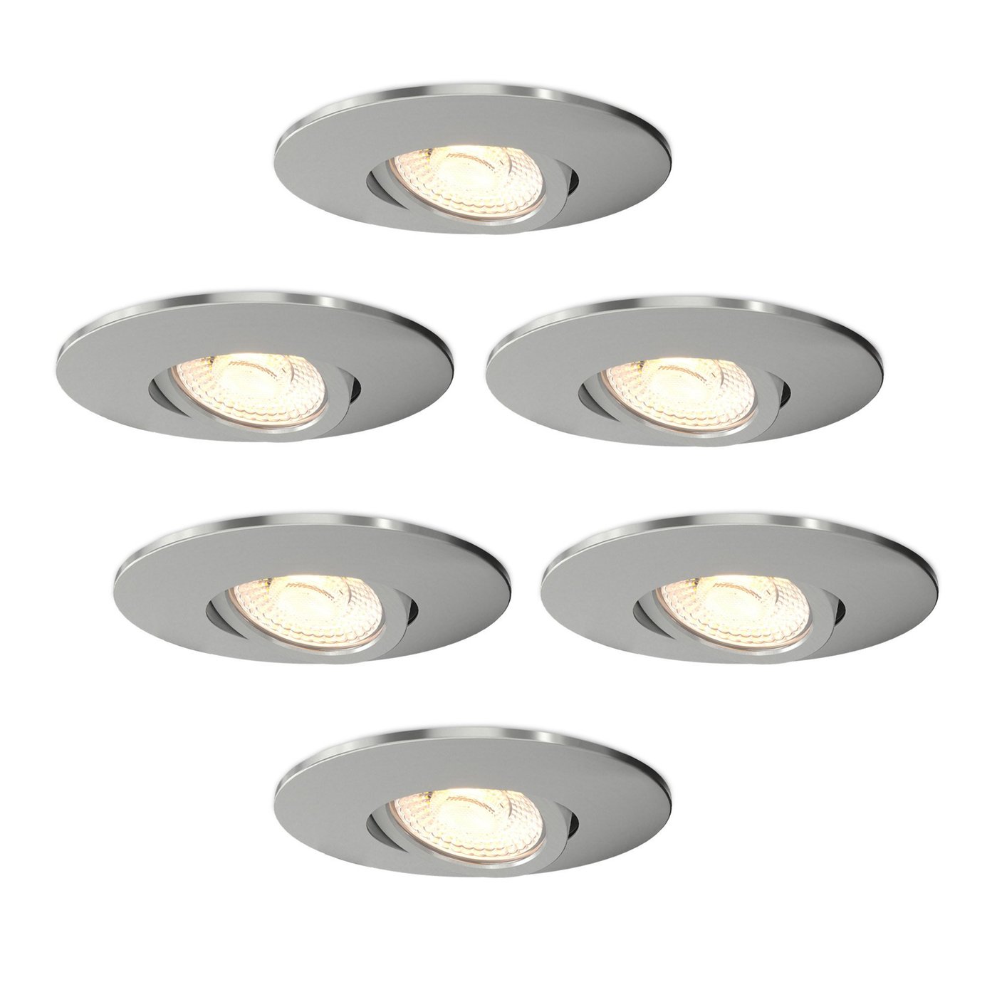 Dimmbare LED Einbaustrahler Nickel - IP65 - 6W - CCT - 5 Jahre Garantie - Geeignet für das Badezimmer