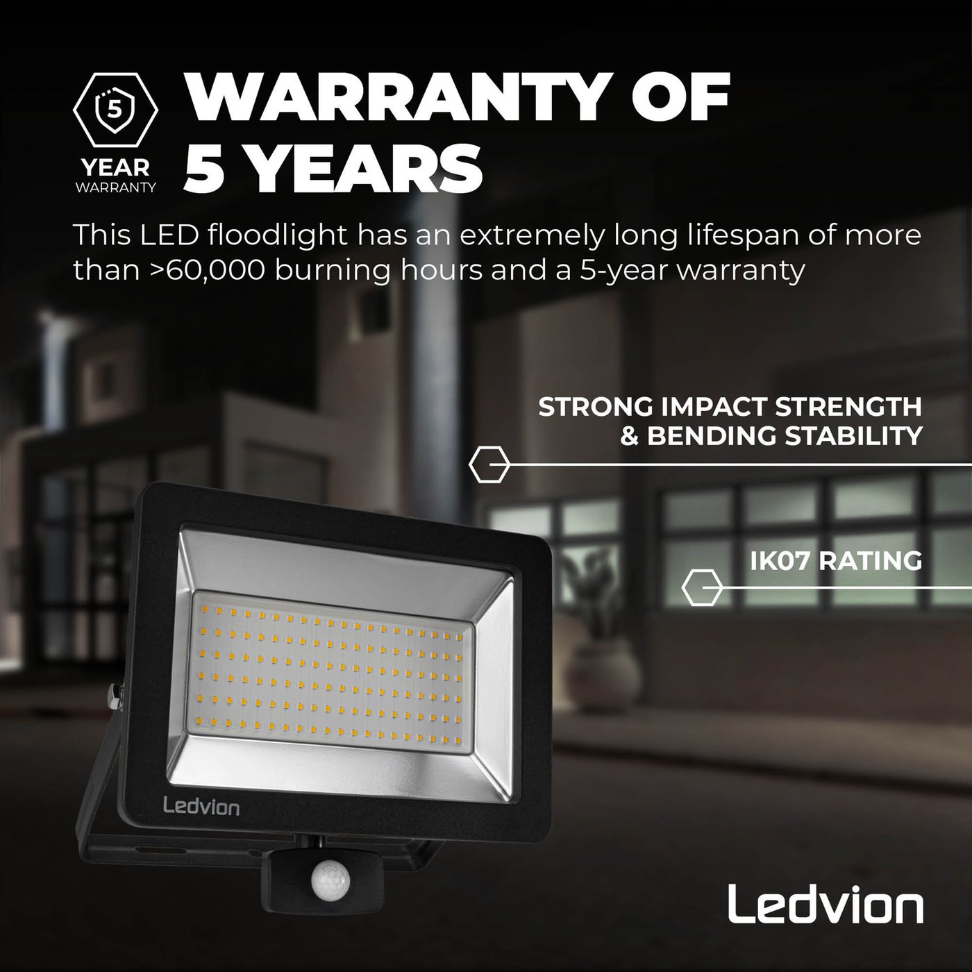 Osram LED Breedstraler met Sensor 10W – 1100 Lumen – 6500K