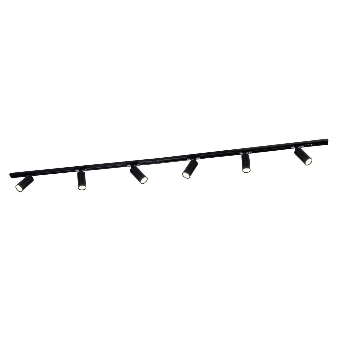 2m LED Schienensystem - 6 Spots - 3W - 2700K - Dimmbar - 1 Phasen - Schwarz