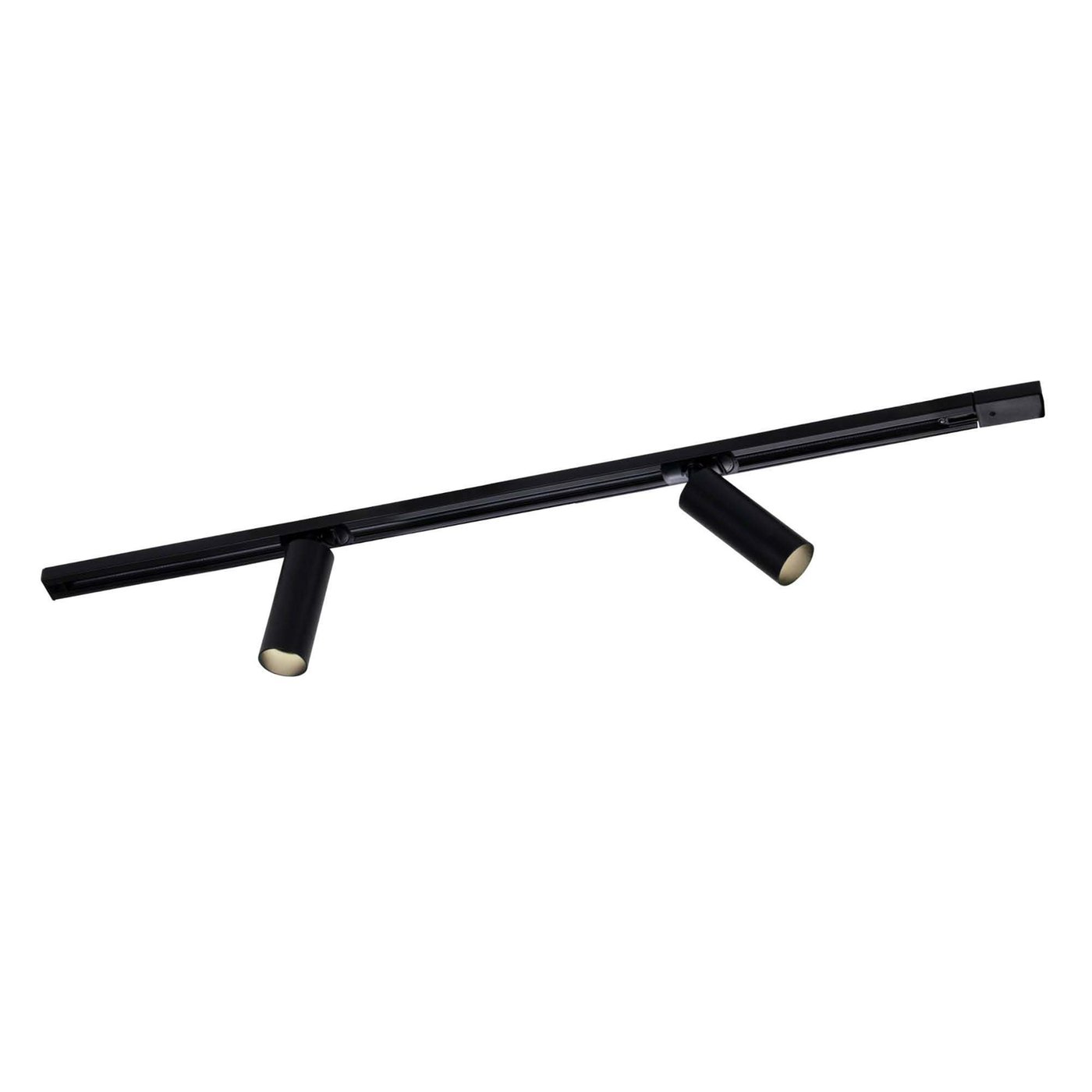 1m LED Schienensystem - 2 Spots - 3W - 2700K - Dimmbar - 1 Phasen - Schwarz